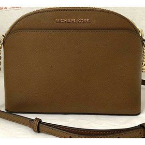 Michael Kors Jet set Travel Medium Emmy Dome Luggage Leather Cross Body Bag